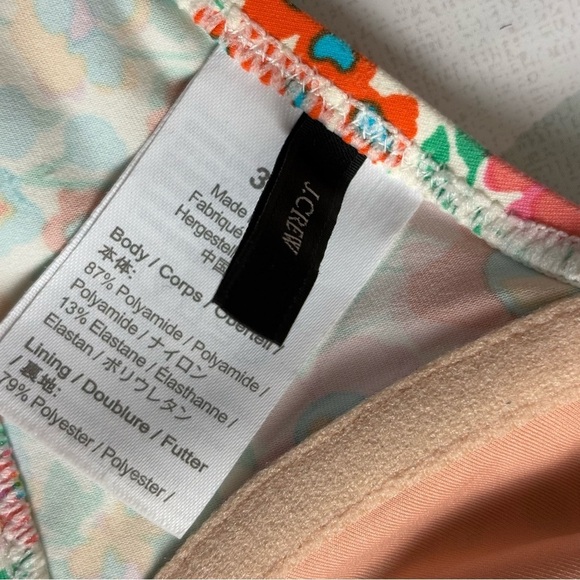 J.crew Womens 1993 Floral Underwire Bikini Top in Rainbow size 32C - Picture 7 of 8